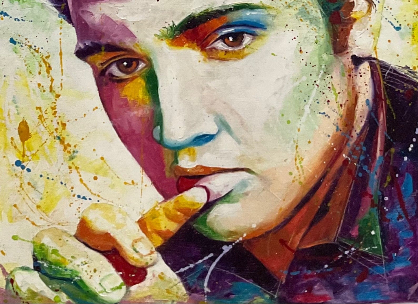 Elvis Presley par Yurisnel E. – Peinture originale, huile sur toile, 2021 – Signée à la main – Unique