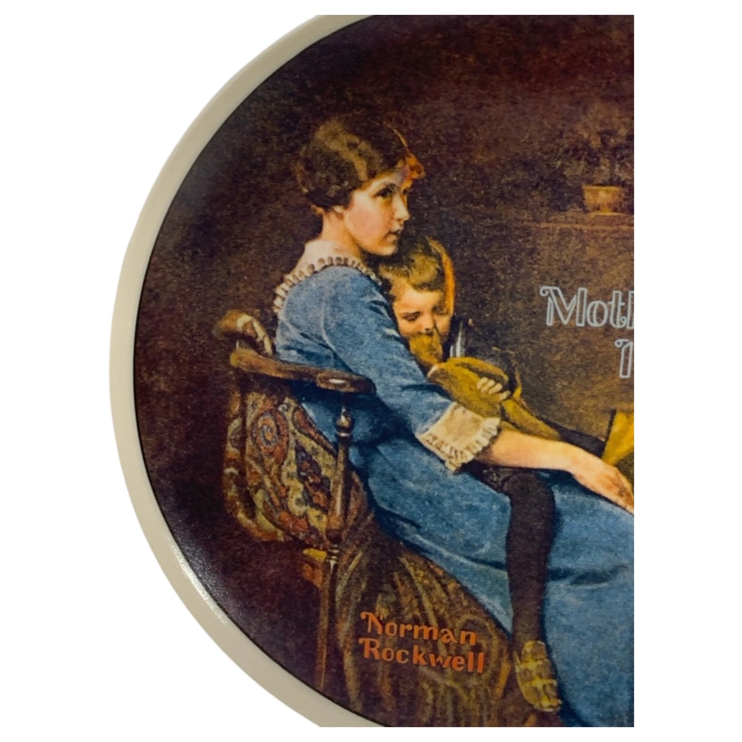 Vintage Plate Día de la Madre 1978 Hora de acostarse Norman Rockwell - 3er Knowles Anual