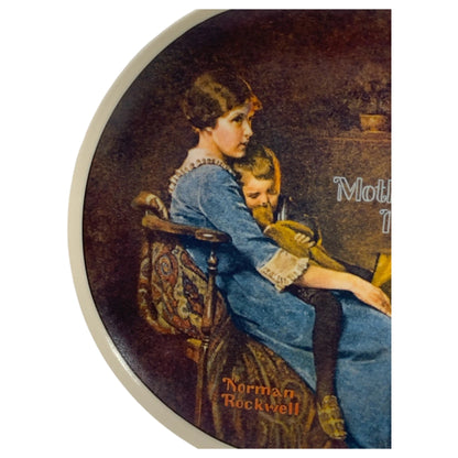 Vintage Plate Día de la Madre 1978 Hora de acostarse Norman Rockwell - 3er Knowles Anual