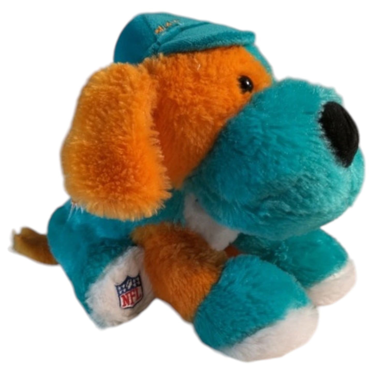 Pelúcia Cachorro Azul e Laranja - Miami Dolphins, NFL - Forever Collectibles