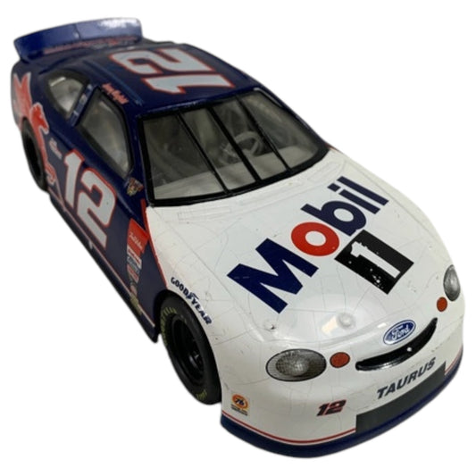 Carro de Corrida Metal Mobil 1 #12 | Mattel Nascar Mobil Racing | Die-Cast Metal Fundido | 1997 Vintage | Sem Caixa Original