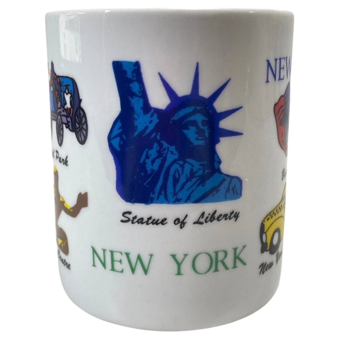 Caneca Vintage Anos 90 – Nova York – Empire State, Estátua da Liberdade, World Trade Center e Mais