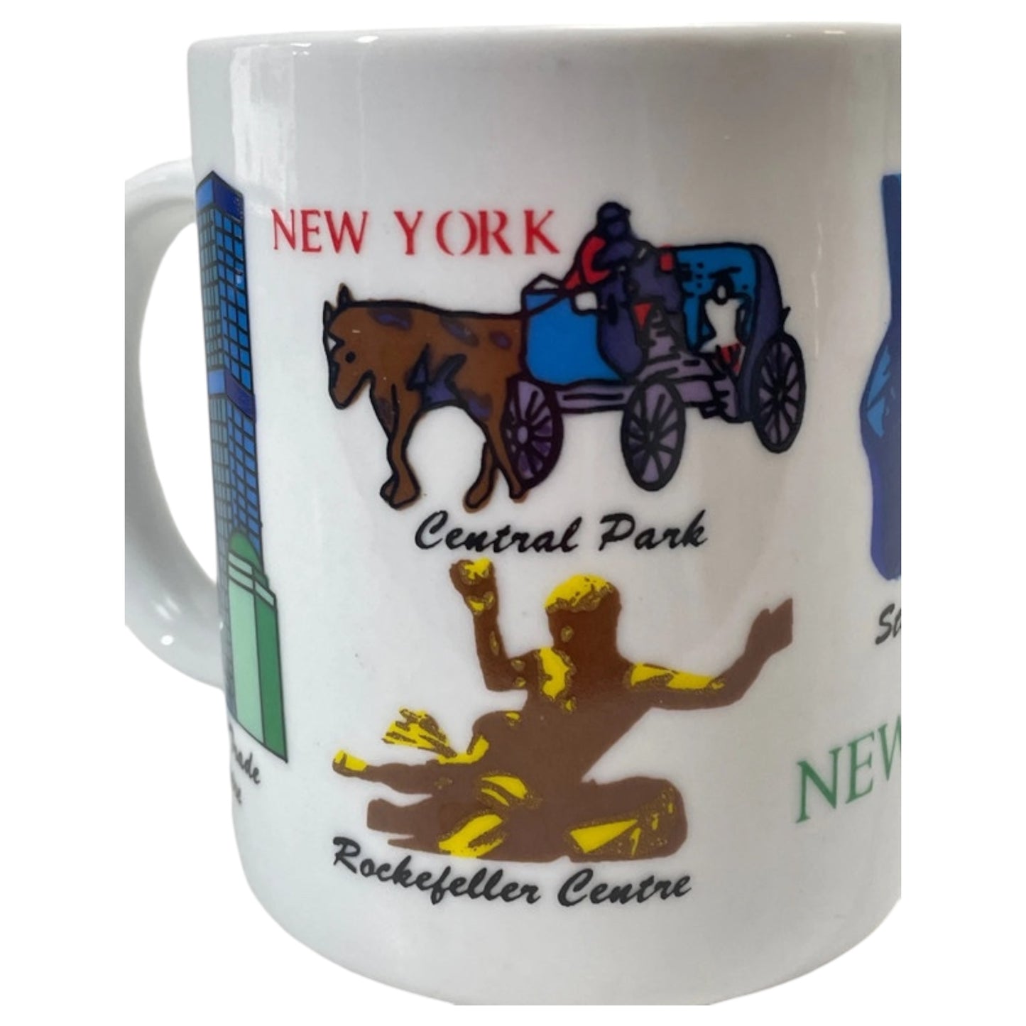 Caneca Vintage Anos 90 – Nova York – Empire State, Estátua da Liberdade, World Trade Center e Mais