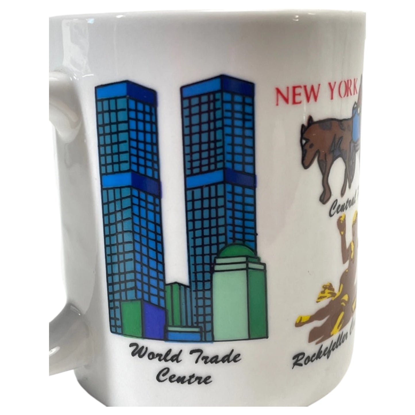 Caneca Vintage Anos 90 – Nova York – Empire State, Estátua da Liberdade, World Trade Center e Mais