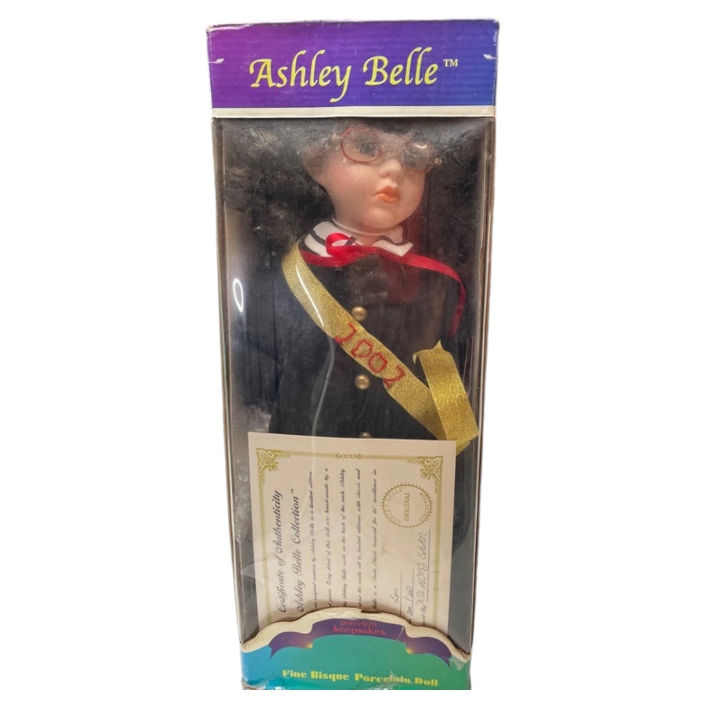 2002 Muñeca de graduación de porcelana l Ashley Belle Recuerdos de porcelana