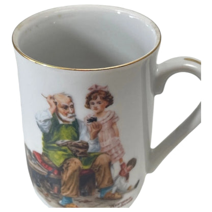 Colección de tazas vintage Norman Rockwell de 1982 - Clásicos de la vida americana