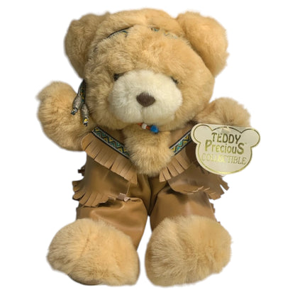 Urso de Pelúcia Nativo Americano Dandee l Teddy Precious Collectible Bear Vintage Raro Colecionável