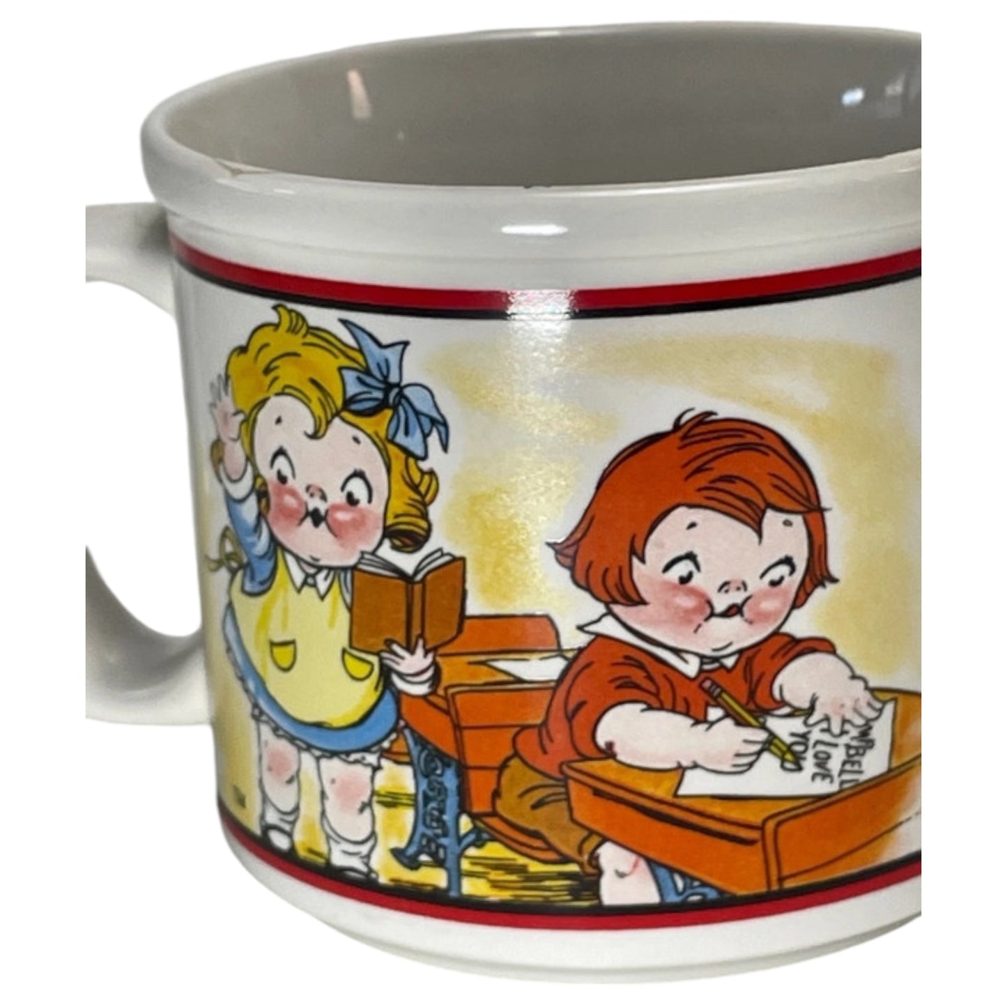 Caneca de Sopa Vintage Campbell 1998 – Crianças Brincando e na Escola – Campbell Soup Company