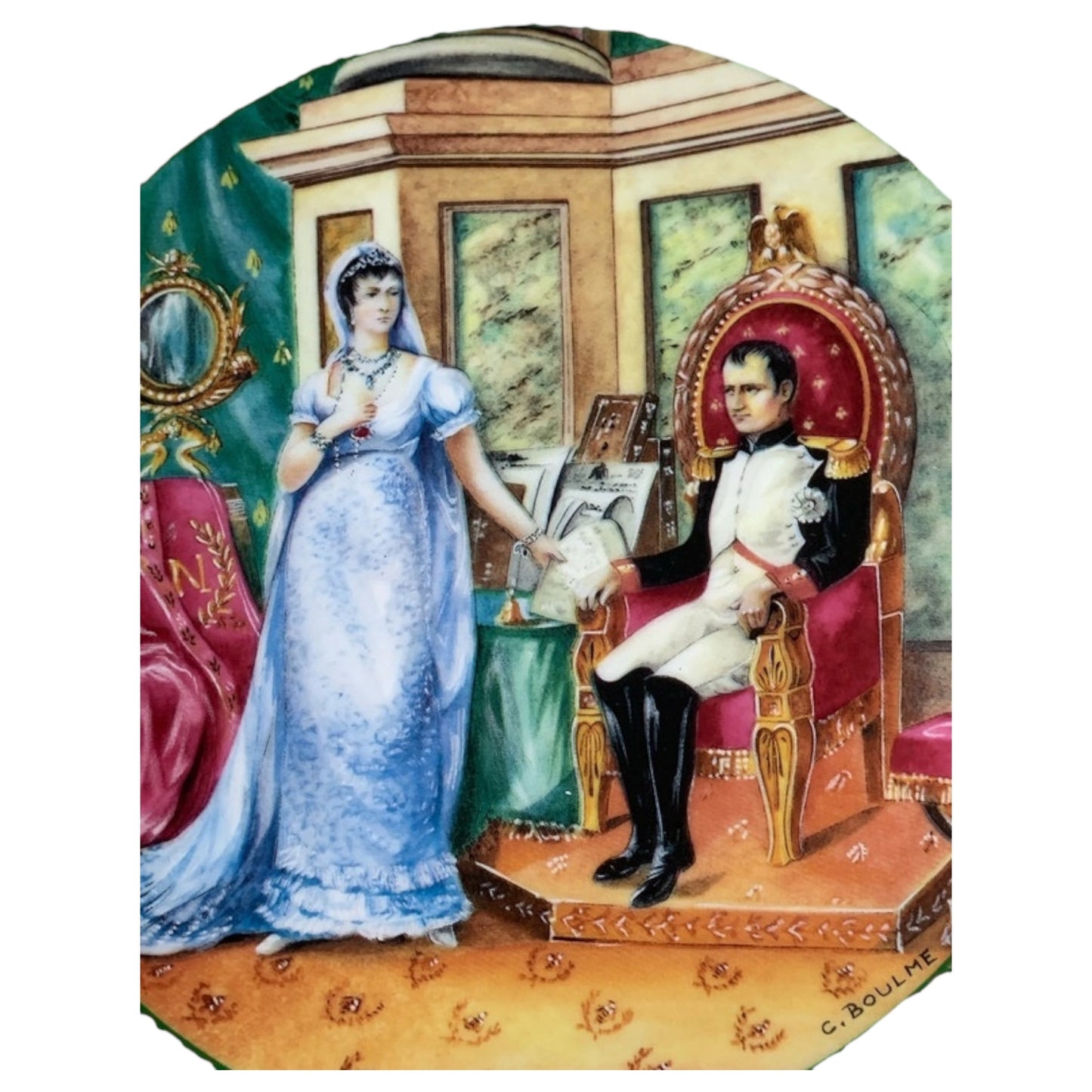 Prato de Porcelana Limoges Le Divorce de Josephine et Napoléon 1985 - Edição Limitada