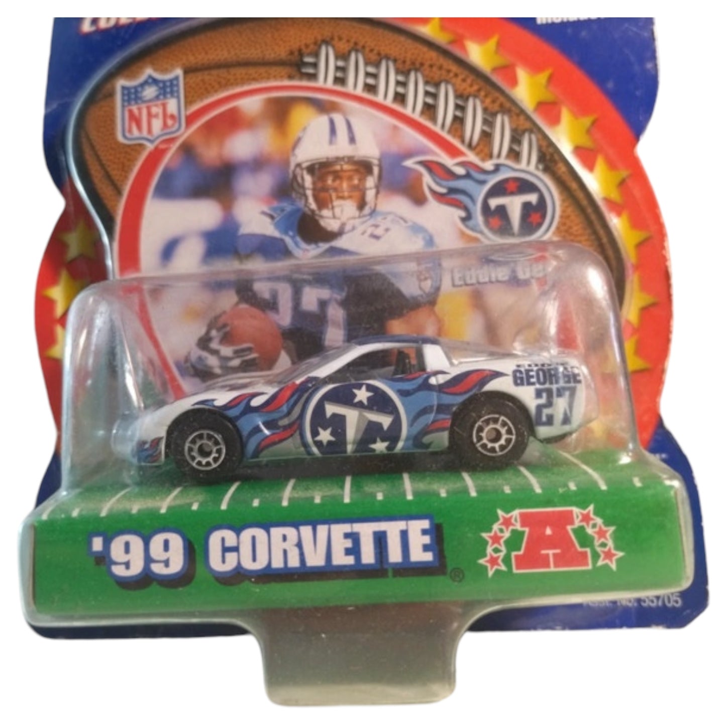 NFL '99 Corvette Die-Cast #27 Eddie George – Edição Limitada Hasbro 2000