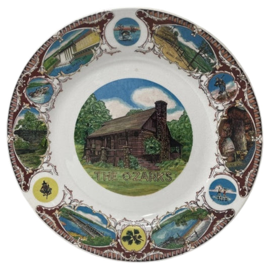 Prato Decorativo Raro "The Ozarks" - Vintage USA Souvenir Missouri