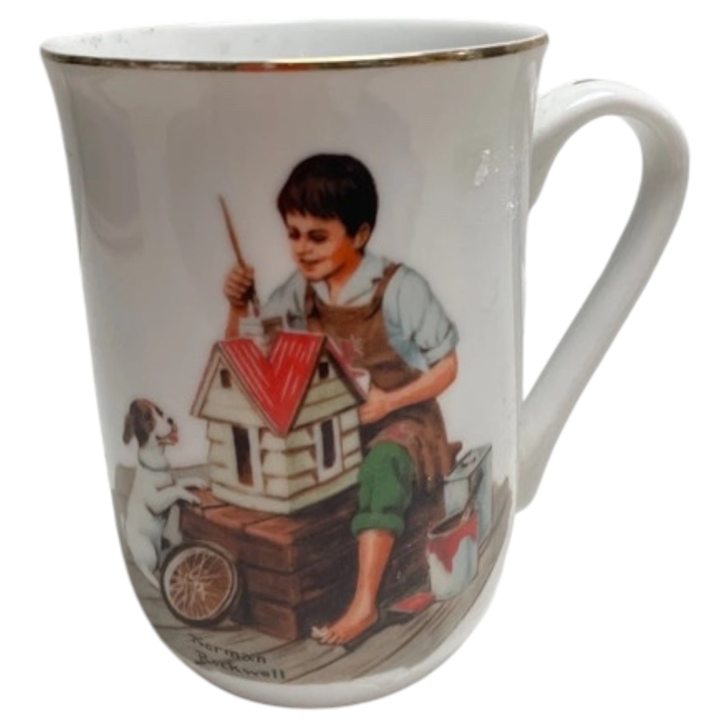 Colección de tazas vintage Norman Rockwell de 1982 - Clásicos de la vida americana