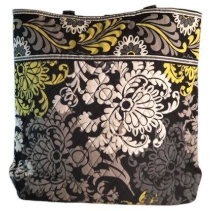 Bolsa Vera Bradley - Floral Branca e Amarela com Fundo Preto