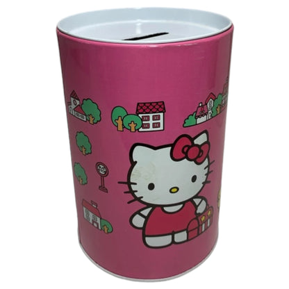 Rara Lata Mealheiro Hello Kitty Sanrio – Cofre Coin Bank Tin Box CO, Rosa