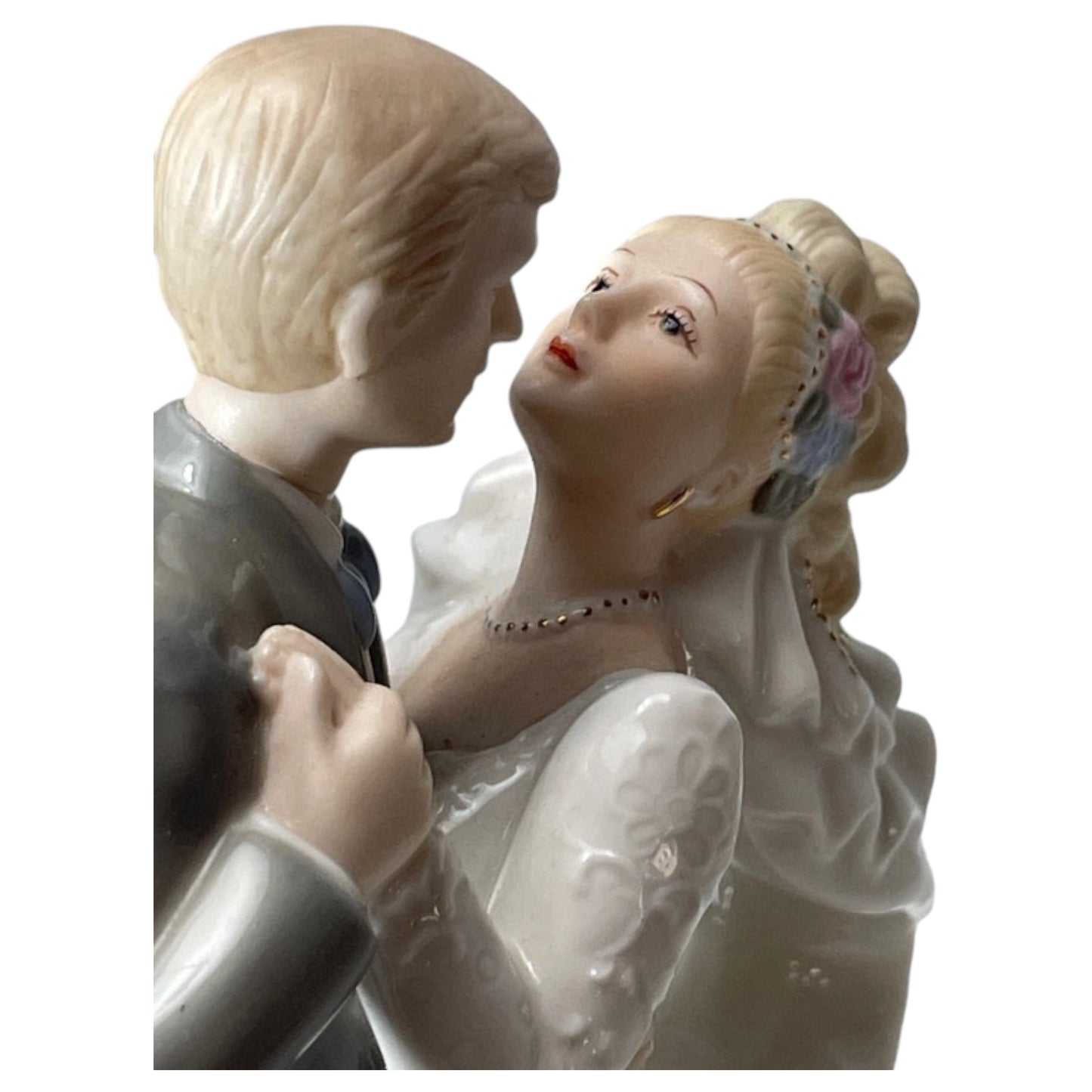 Estatueta Musical Vintage Casal de Noivos - Casamento Caixa de Música