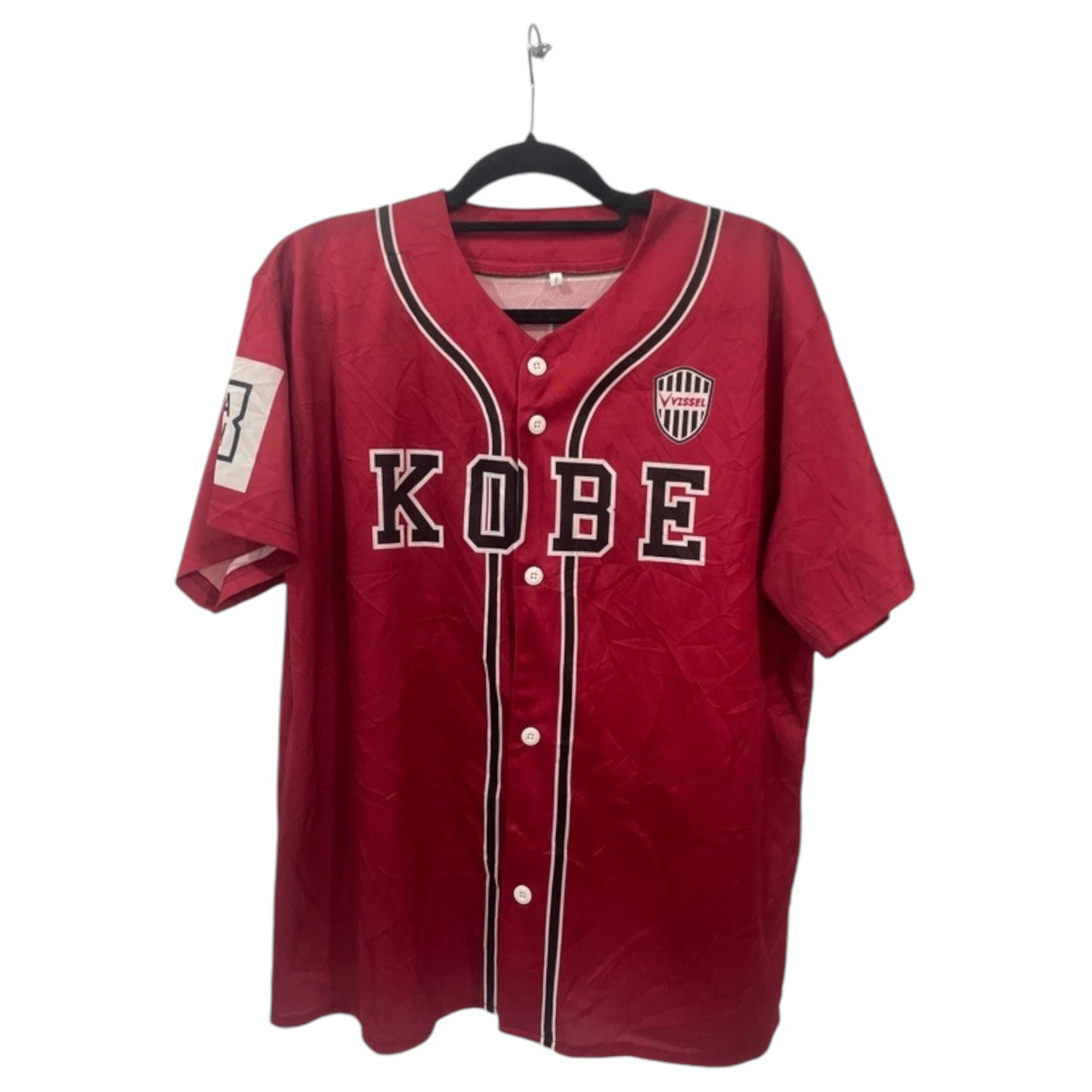 Jersey Japonesa de Baseball KOBE Vissel #12 – Vermelha, Preta e Branca - Madame Surtô Vintage Shop