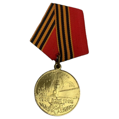 Conjunto de Medalhas Soviéticas Comemorativas - 50, 60 e 65 Anos da Vitória na Grande Guerra, Vintage URSS