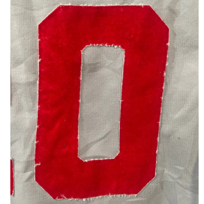 Vintage Baseball Jersey Dark Horse #20 – Cinza com Detalhes em Veludo Vermelho - Madame Surtô Vintage Shop