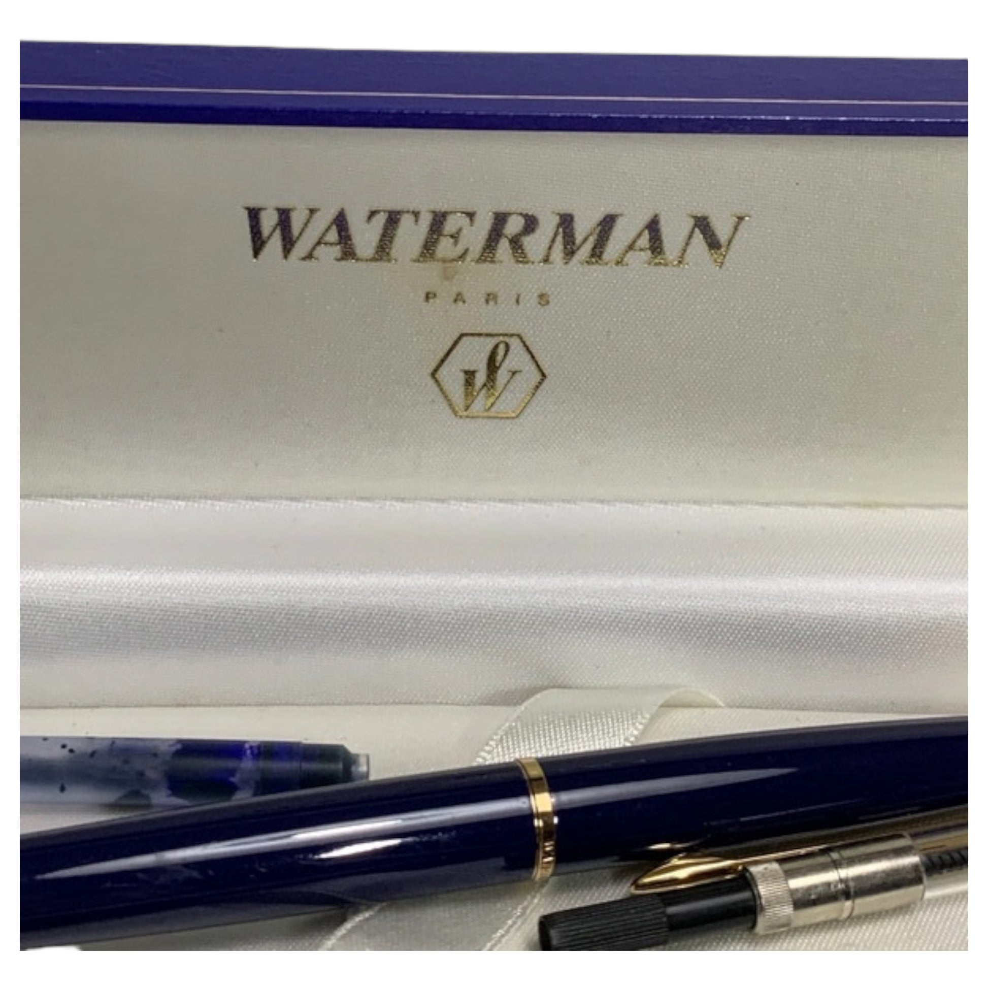 Caneta Tinteiro Waterman Paris Azul M - Com Caixa e Certificado Internacional - Madame Surtô Vintage Shop