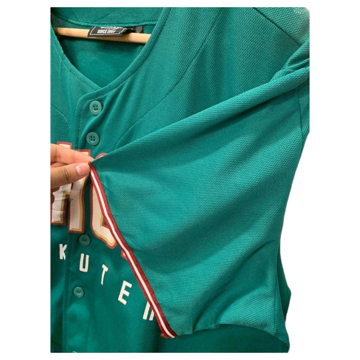 Jerseys de Baseball do Japão Tohoku Rakuten – Verde e Vermelha Camisa Desportiva Beisebol - Madame Surtô Vintage Shop