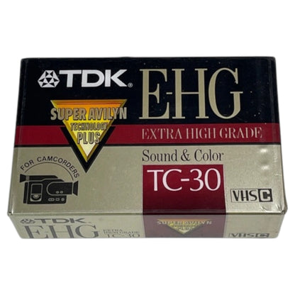 Fita de Vídeo Nova TKD VHS-C TC-30 EHG Premium Alta Qualidade, Lacrada, Feita no Japão