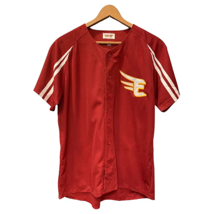 Camisa Jersey Baseball Japonesa Rakuten Eagles – Vermelho Bordô com Riscas Brancas - Madame Surtô Vintage Shop