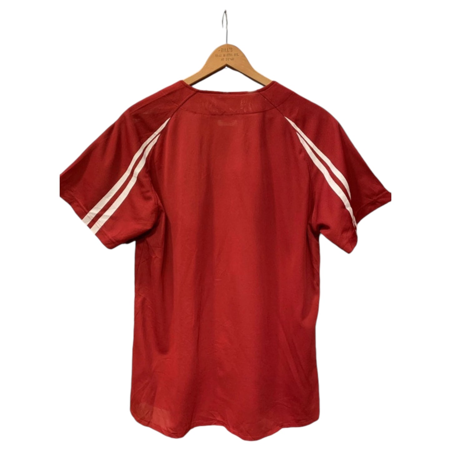 Camisa Jersey Baseball Japonesa Rakuten Eagles – Vermelho Bordô com Riscas Brancas - Madame Surtô Vintage Shop