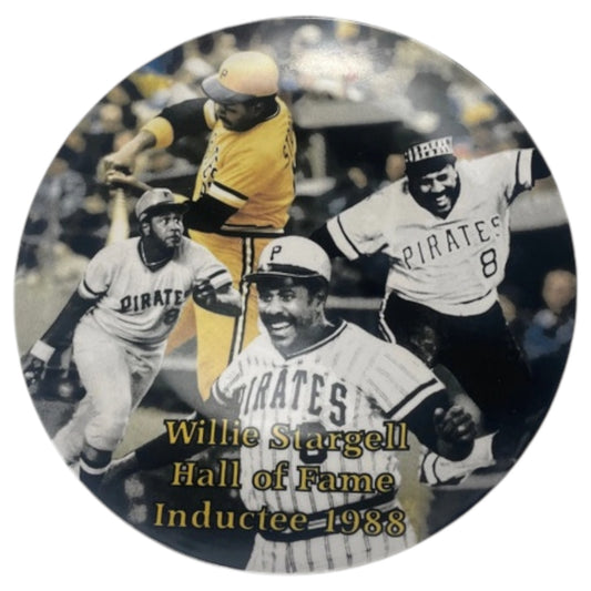 Prato Decorativo de Porcelana Vintage Willie Stargell - Pittsburgh Pirates Baseball Série Limitada de 1988 22 cm