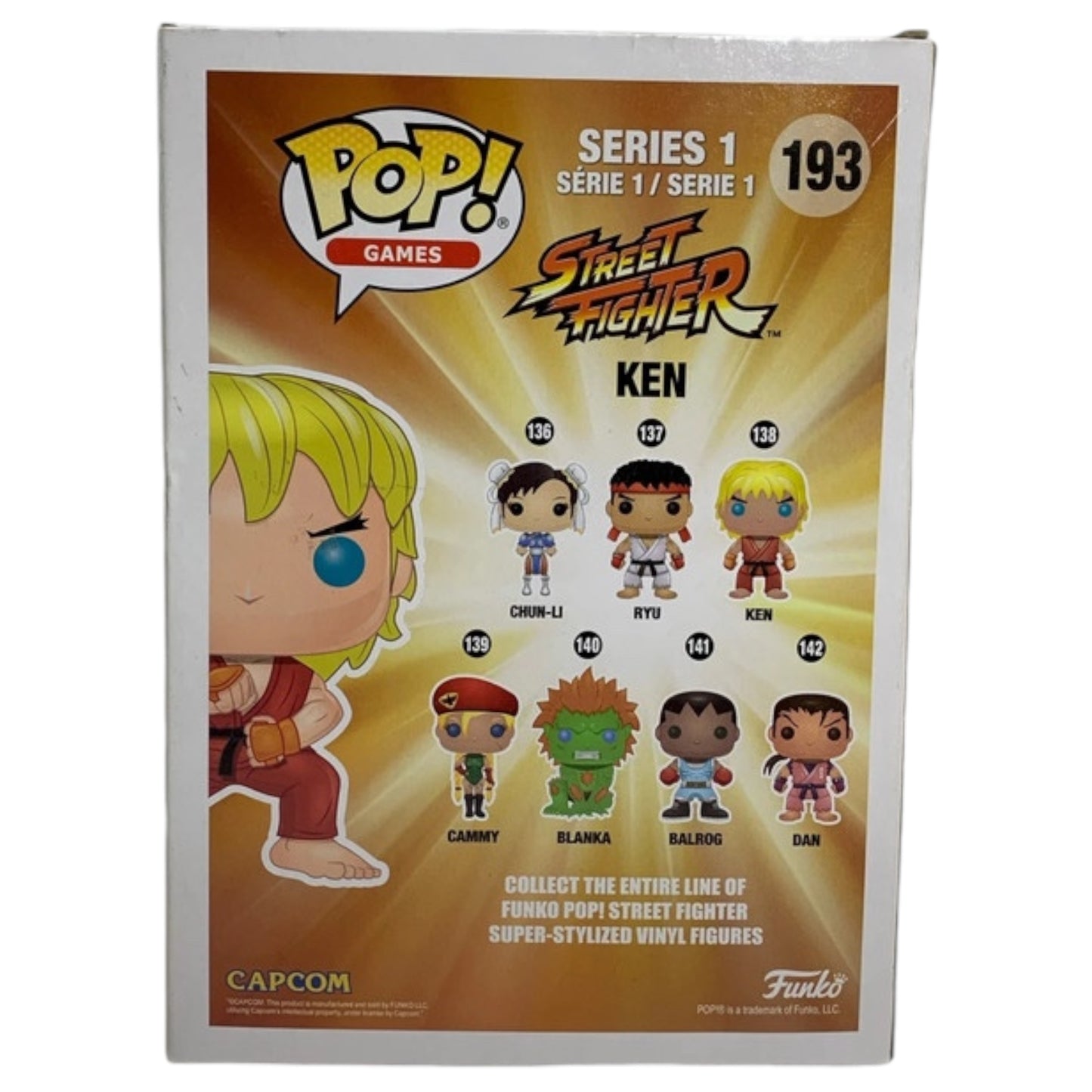 Funko Pop Games Street Fighter KEN Capcom #193 - Exclusivo Toys R Us