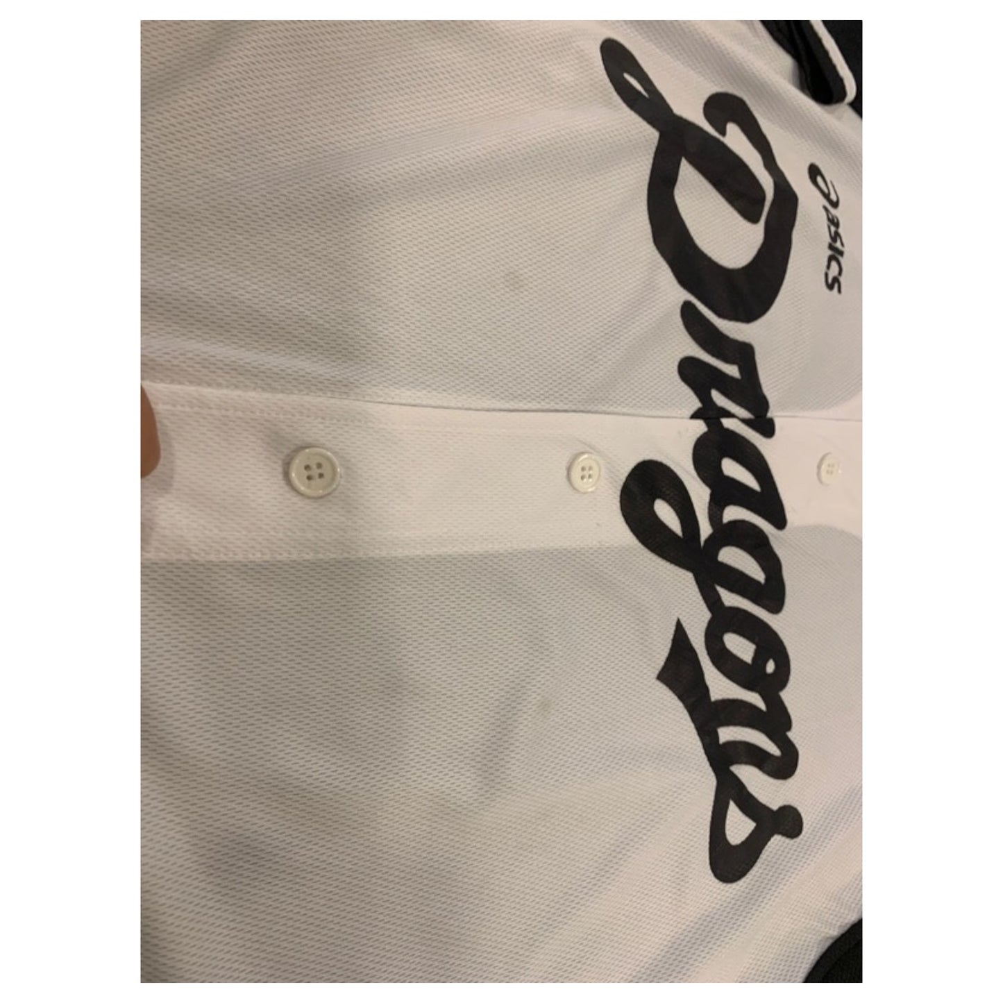 Camisa de Baseball Jersey Japonesa – Dragons, Preta, Azul e Branca, Marca Asics - Madame Surtô Vintage Shop