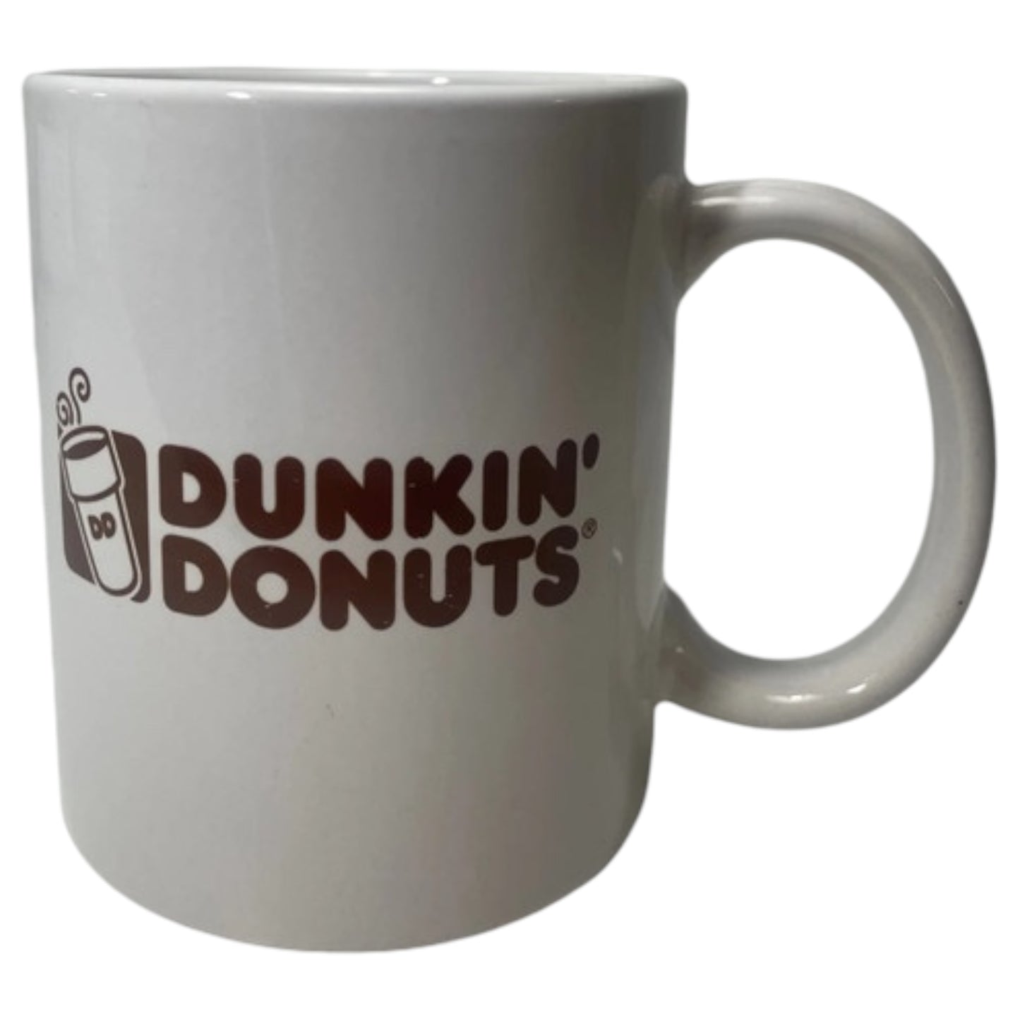 Caneca de Cerâmica Dunkin' Donuts – Vintage Branca com Letreiro Marrom