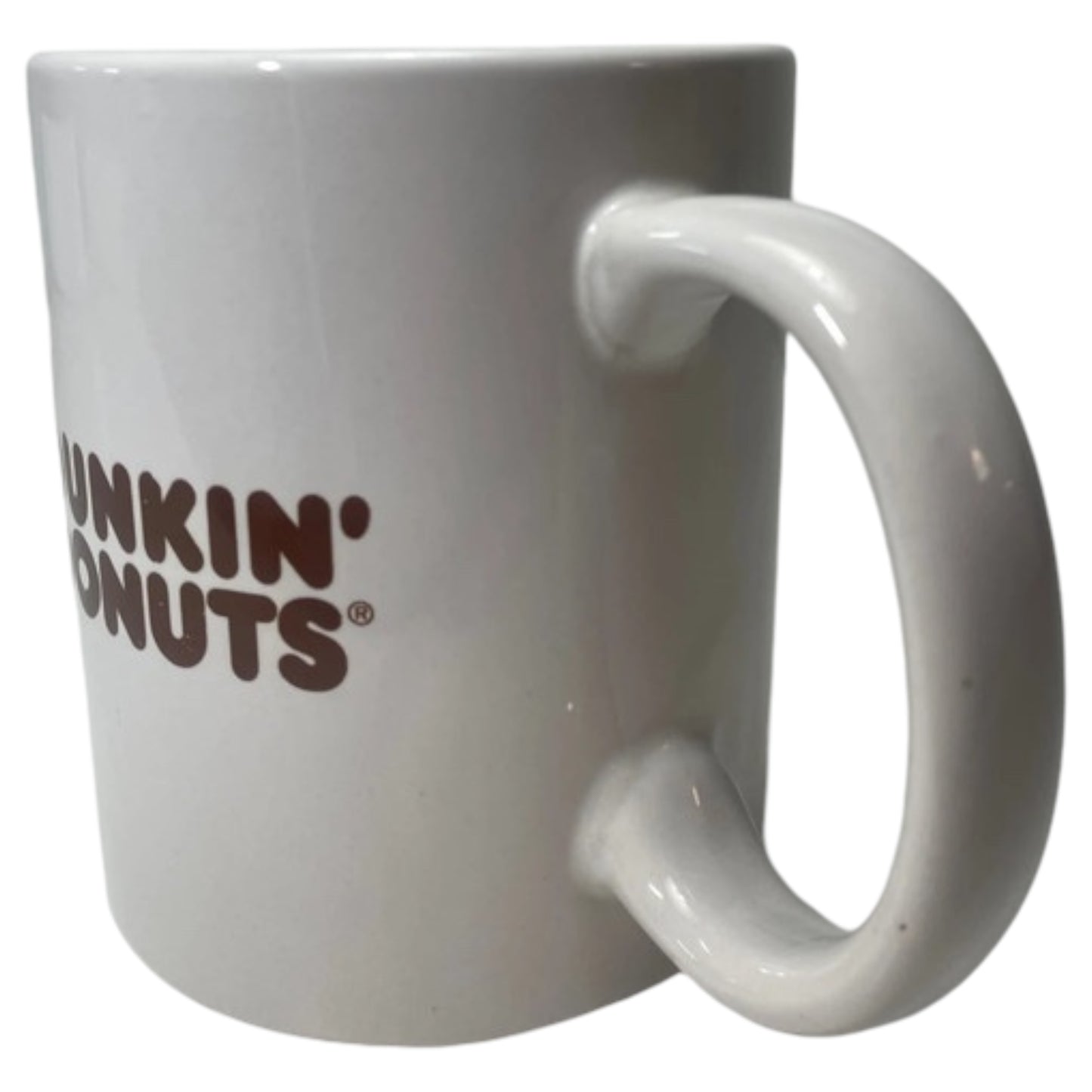 Caneca de Cerâmica Dunkin' Donuts – Vintage Branca com Letreiro Marrom