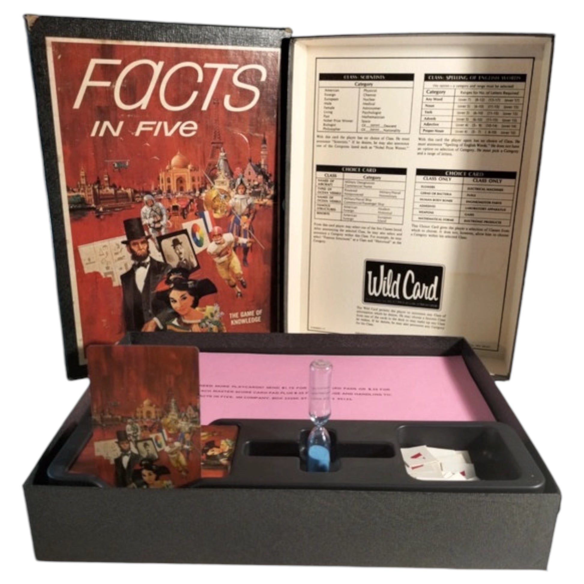 Vintage 1967 Jogo de Conhecimento - Facts in Five | Bookshelf Game Wildcard - Madame Surtô Vintage Shop