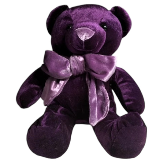 Urso DanDee Peluche de Veludo Roxo Violeta – 35 cm, Collector's Choice, Pelúcia Clássica Vintage