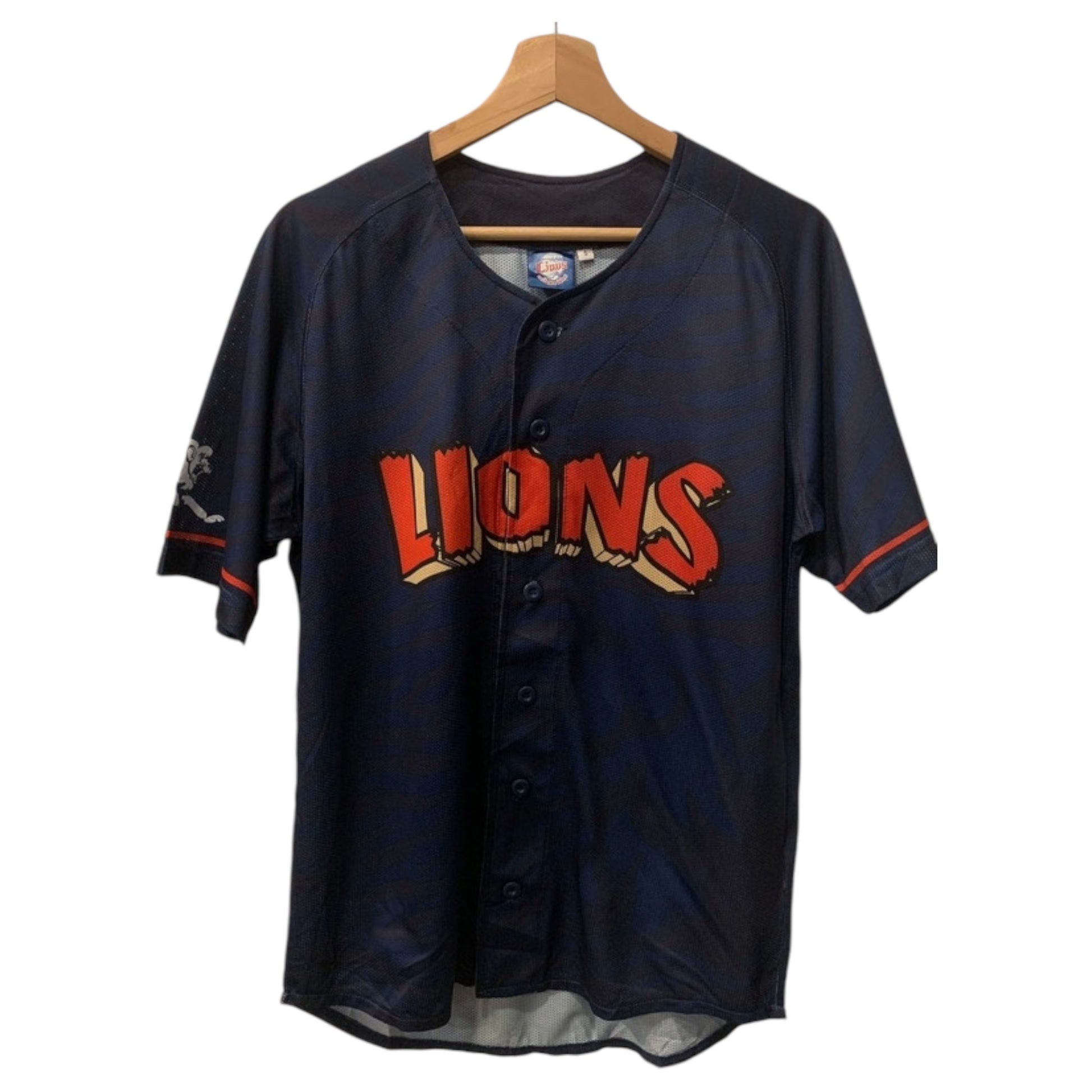 Saitama Seibu Lions Jersey Baseball Azul Marinho e Vermelho - Madame Surtô Vintage Shop