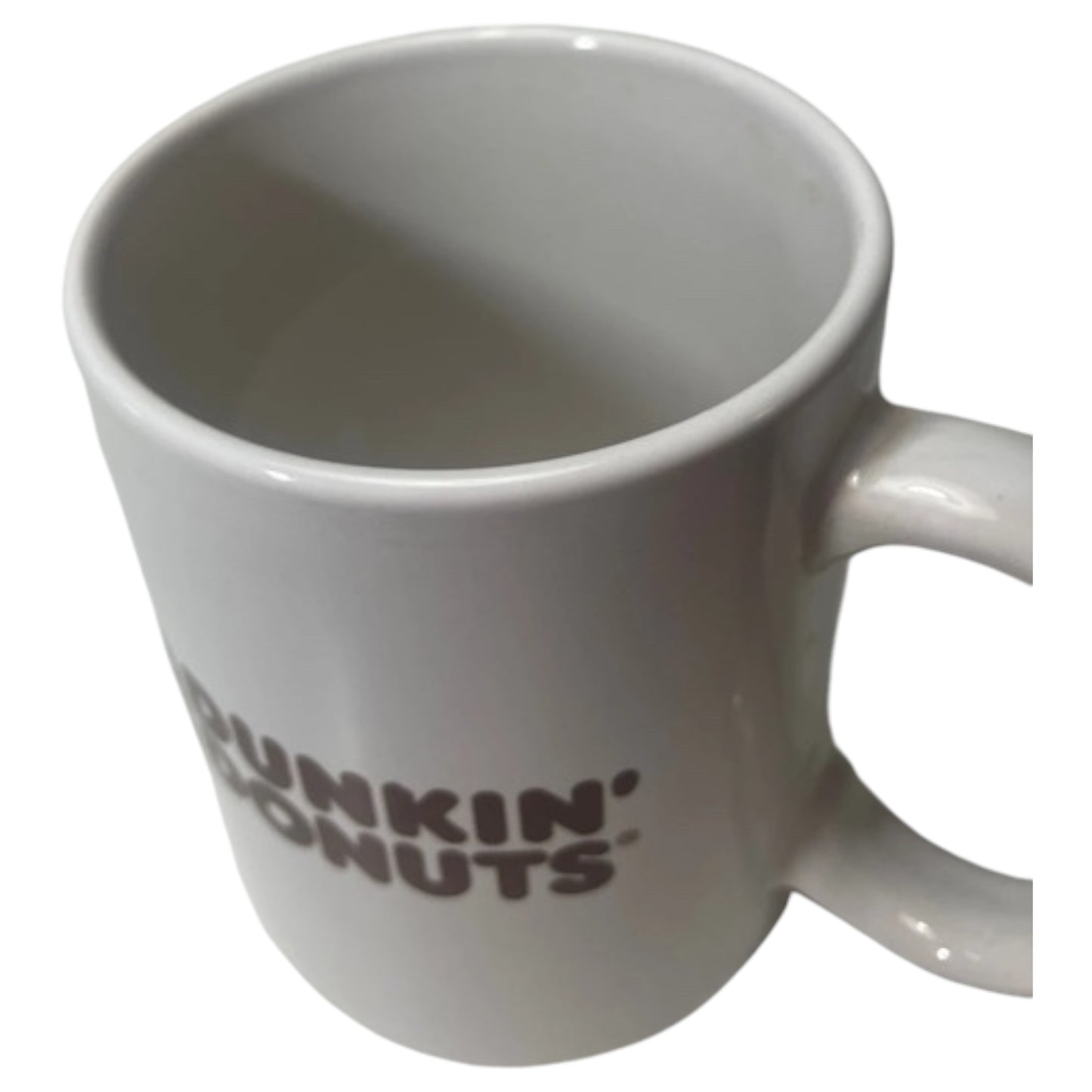 Caneca de Cerâmica Dunkin' Donuts – Vintage Branca com Letreiro Marrom