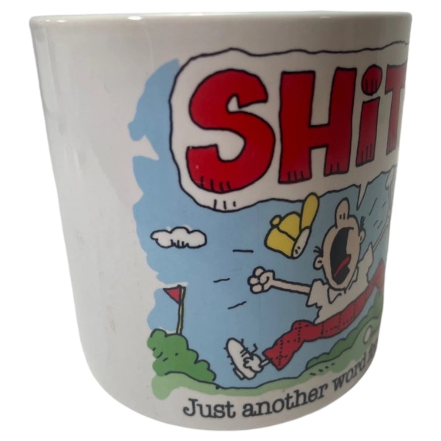 Caneca Cômica "Shit!" – Jogador de Golfe Estressado, Design de Jim Benton