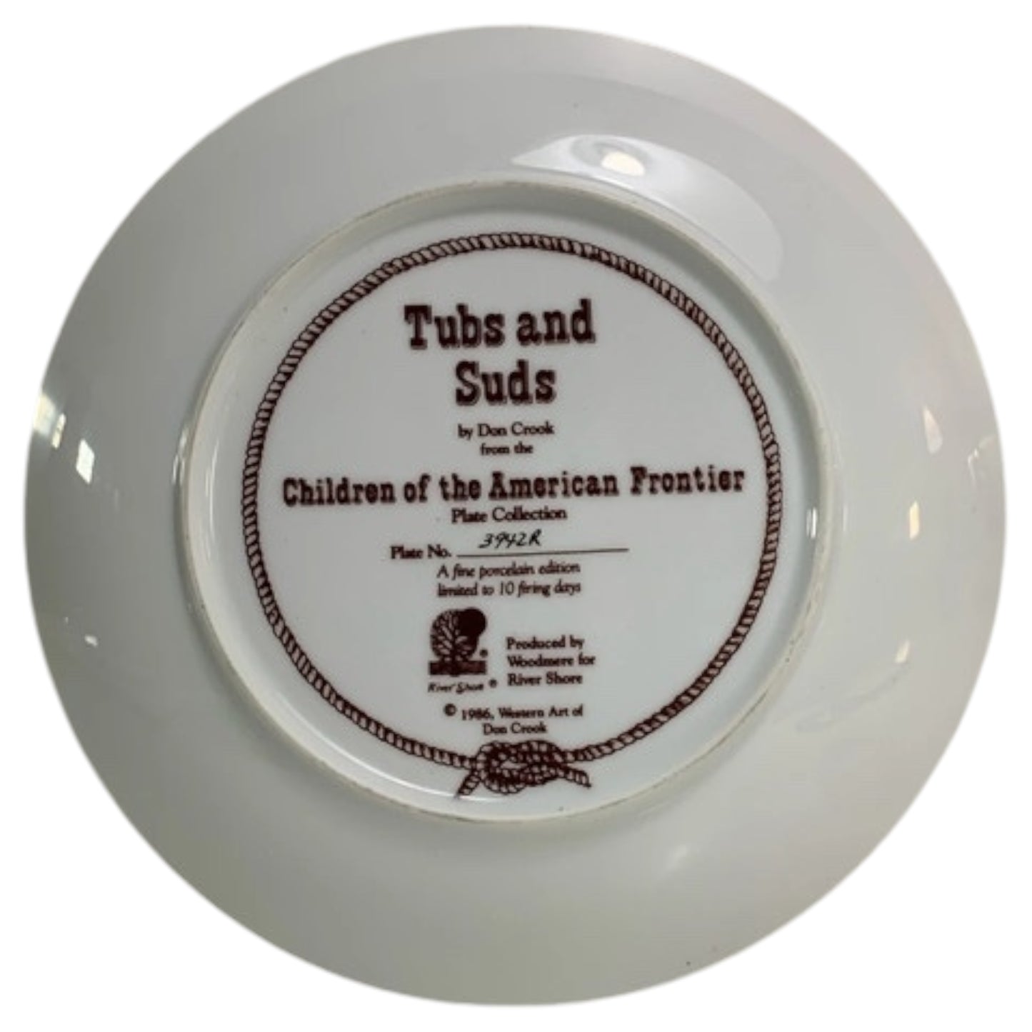 Prato Colecionável Vintage Tubs and Suds by Don Crook – Children of the American Frontier 1986