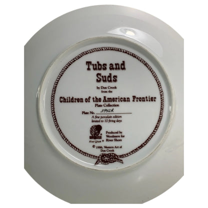 Prato Colecionável Vintage Tubs and Suds by Don Crook – Children of the American Frontier 1986