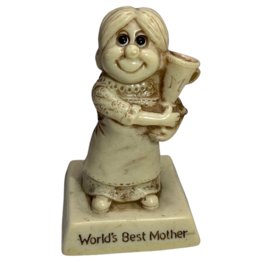 Estatueta Decorativa Vintage "Melhor Mãe do Mundo" – Russ Berries 1976