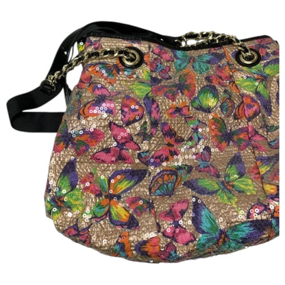 Mala Vintage Betsey Johnson - Padrão de Borboleta com Lantejoulas - 2000's