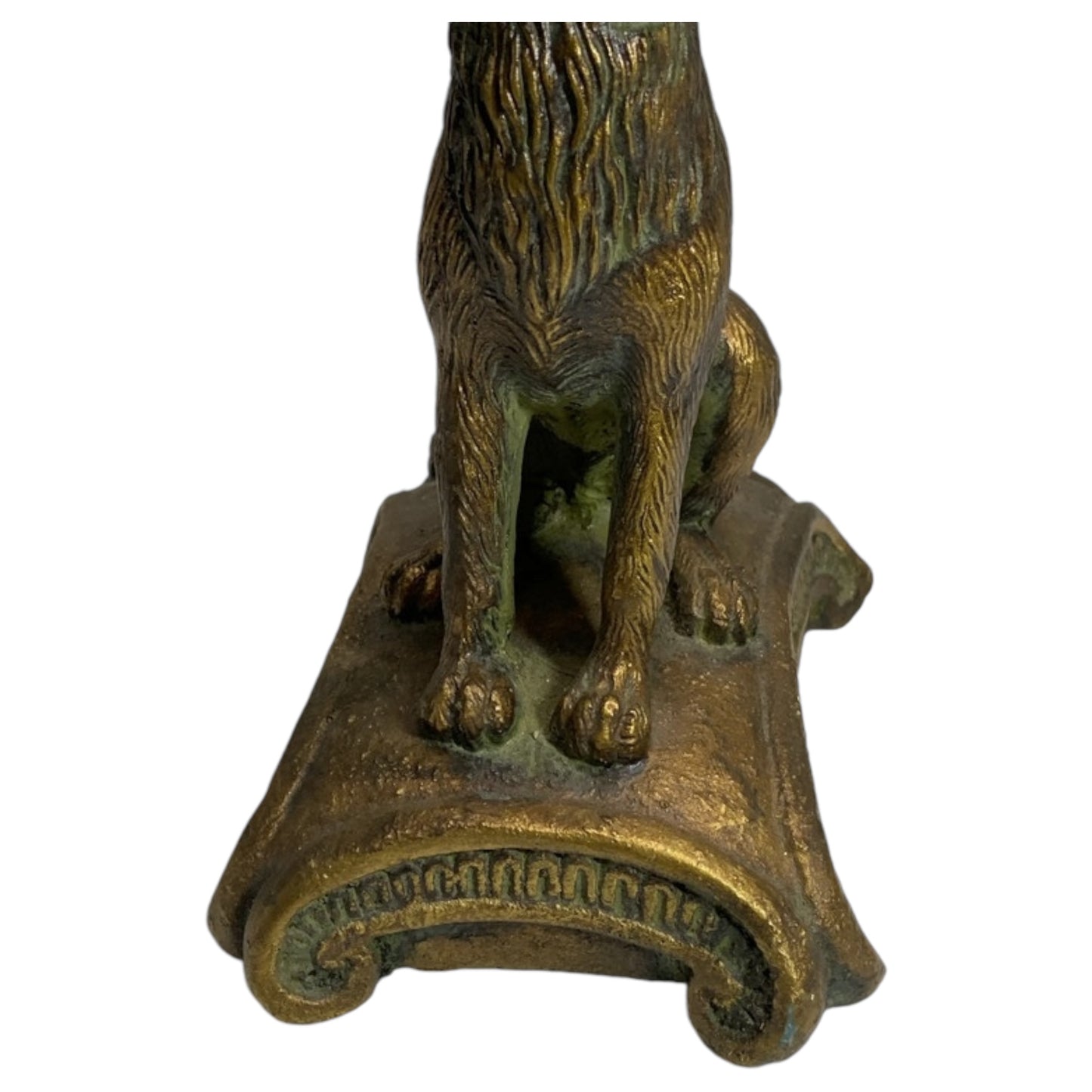 Estatueta Vintage de Cão Sentado - Golden Retriever em Bronze