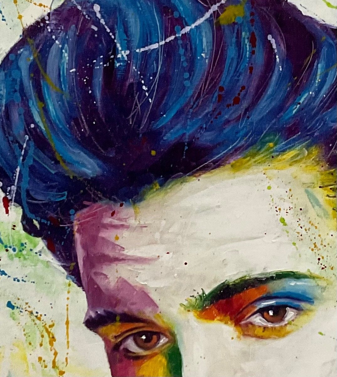 Elvis Presley par Yurisnel E. – Peinture originale, huile sur toile, 2021 – Signée à la main – Unique