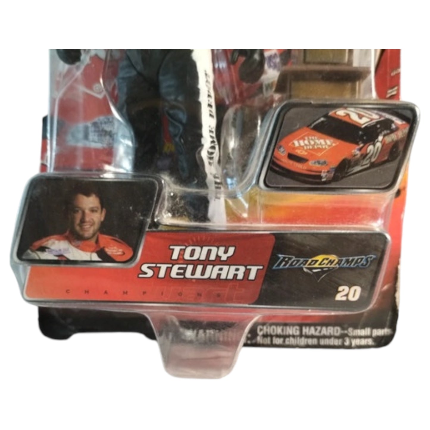 Figura Vintage Tony Stewart #20 com Troféu e Capacete - Jakks Pacific 2003