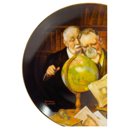 Prato Vintage Norman Rockwell Newfound Worlds - Edição Limitada Edwin M. Kowles 1989