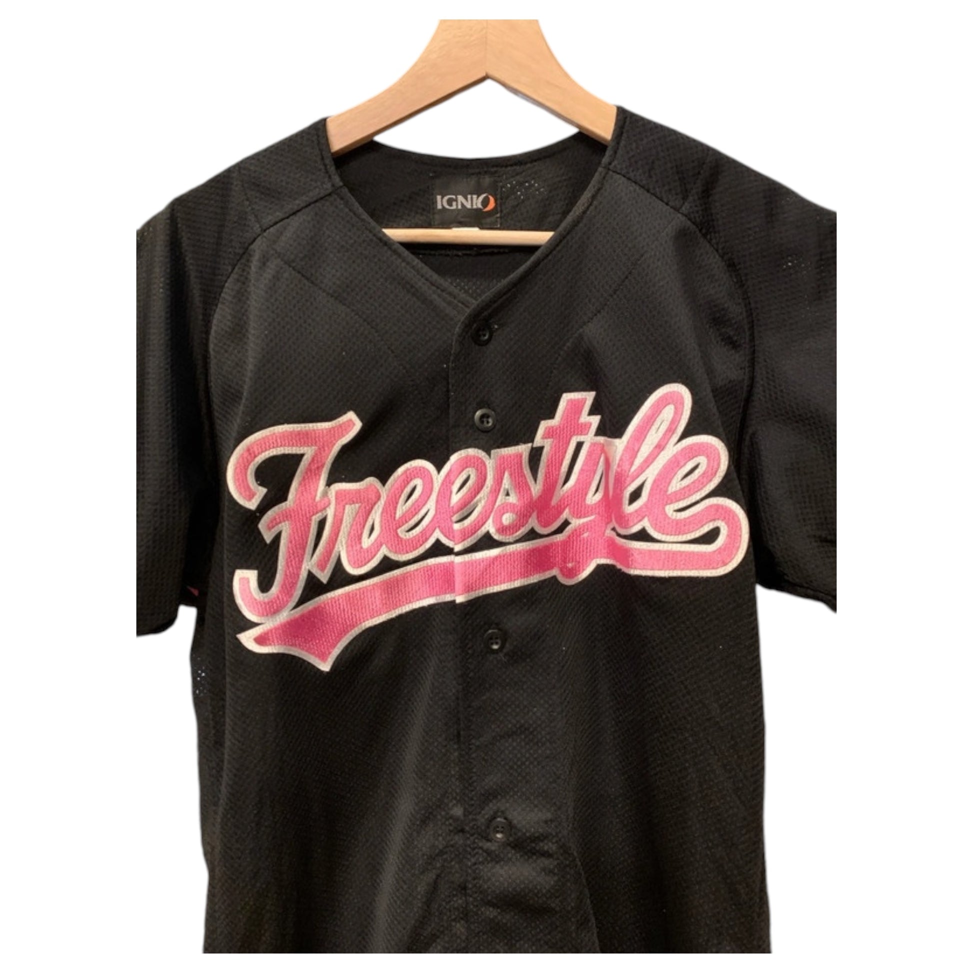 T-Shirt Jersey de Baseball Feminina Freestyle – Ignio #6 Preta - Madame Surtô Vintage Shop