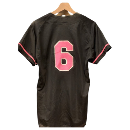 T-Shirt Jersey de Baseball Feminina Freestyle – Ignio #6 Preta - Madame Surtô Vintage Shop