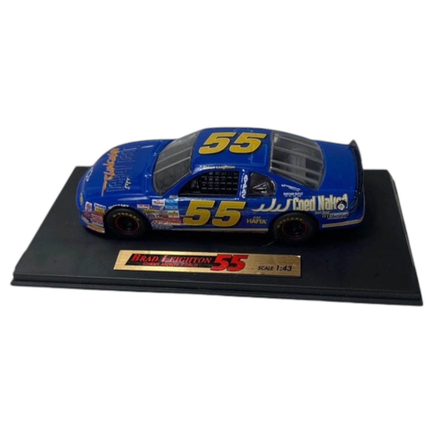 Carro Die-Cast Chevy Monte Carlo Brad Leighton 1:43 - Metal Fundido Azul