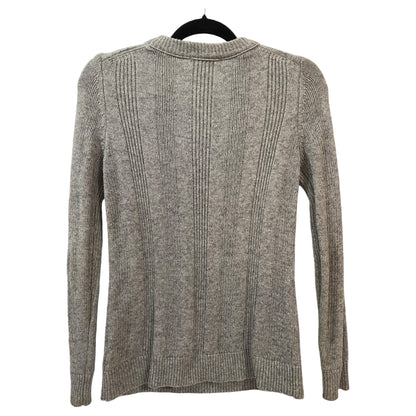 Sweater de Tricô Tory Burch com Pedrarias - Cinza, Elegância e Sofisticação, Tamanho XS - Madame Surtô Vintage Shop