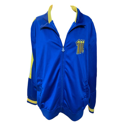 Jaqueta Esportiva Vintage Estilo Anos 90 - Los Navegantes del Magallanes, Azul e Amarelo - Madame Surtô Vintage Shop